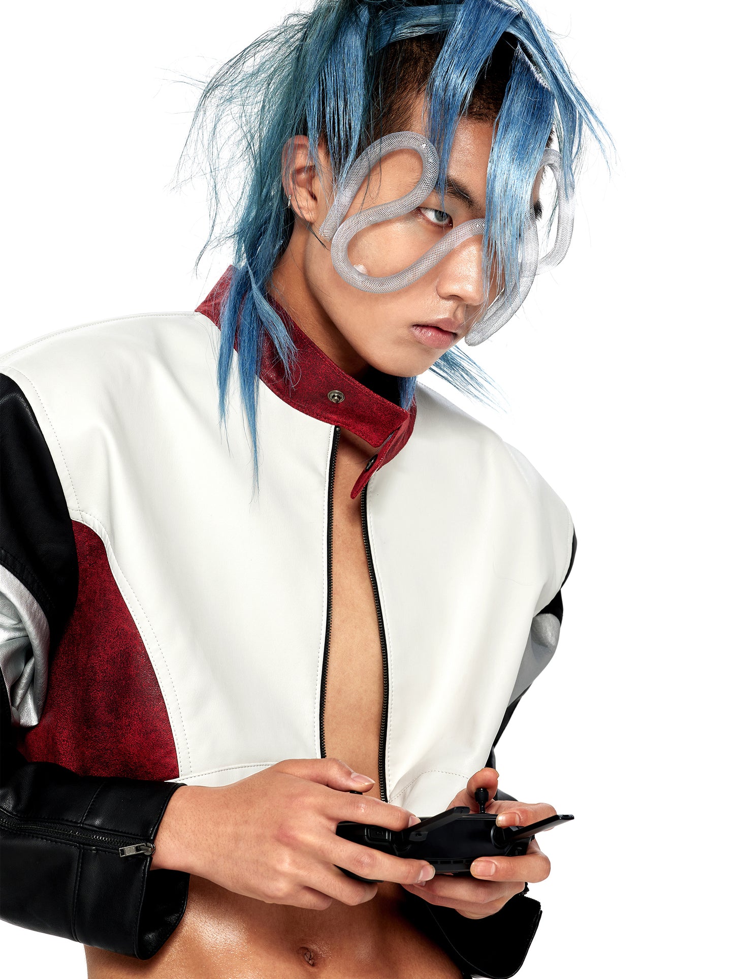 Fake Leather Cropped Jacket