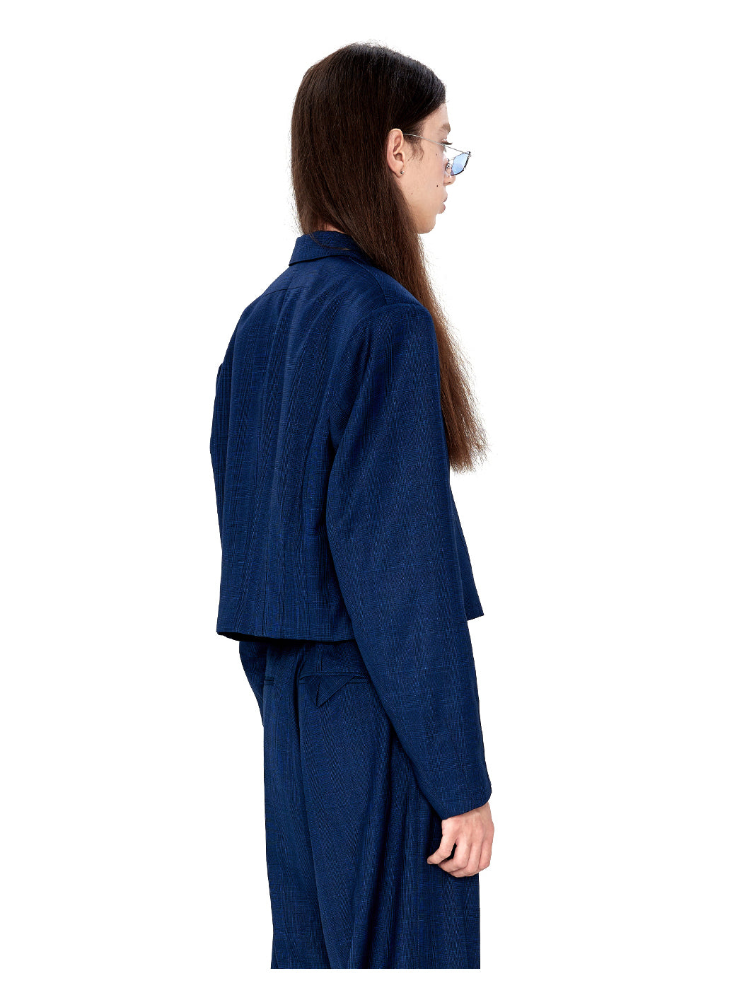 Check cropped Blazer