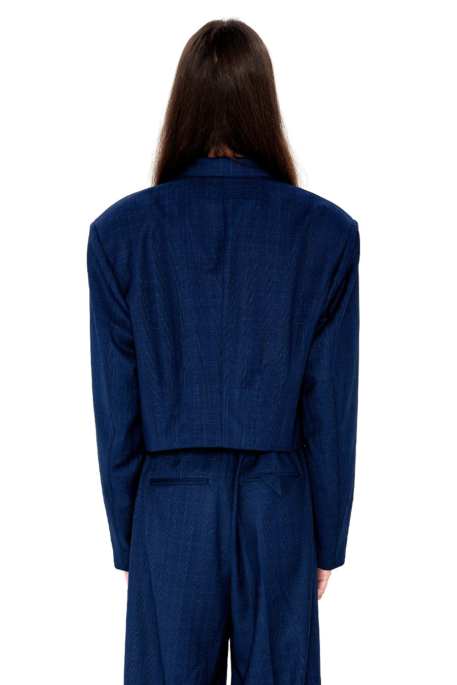 Check cropped Blazer