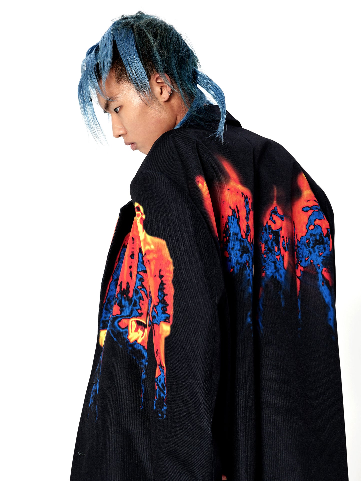 Infrared Print Long Coat
