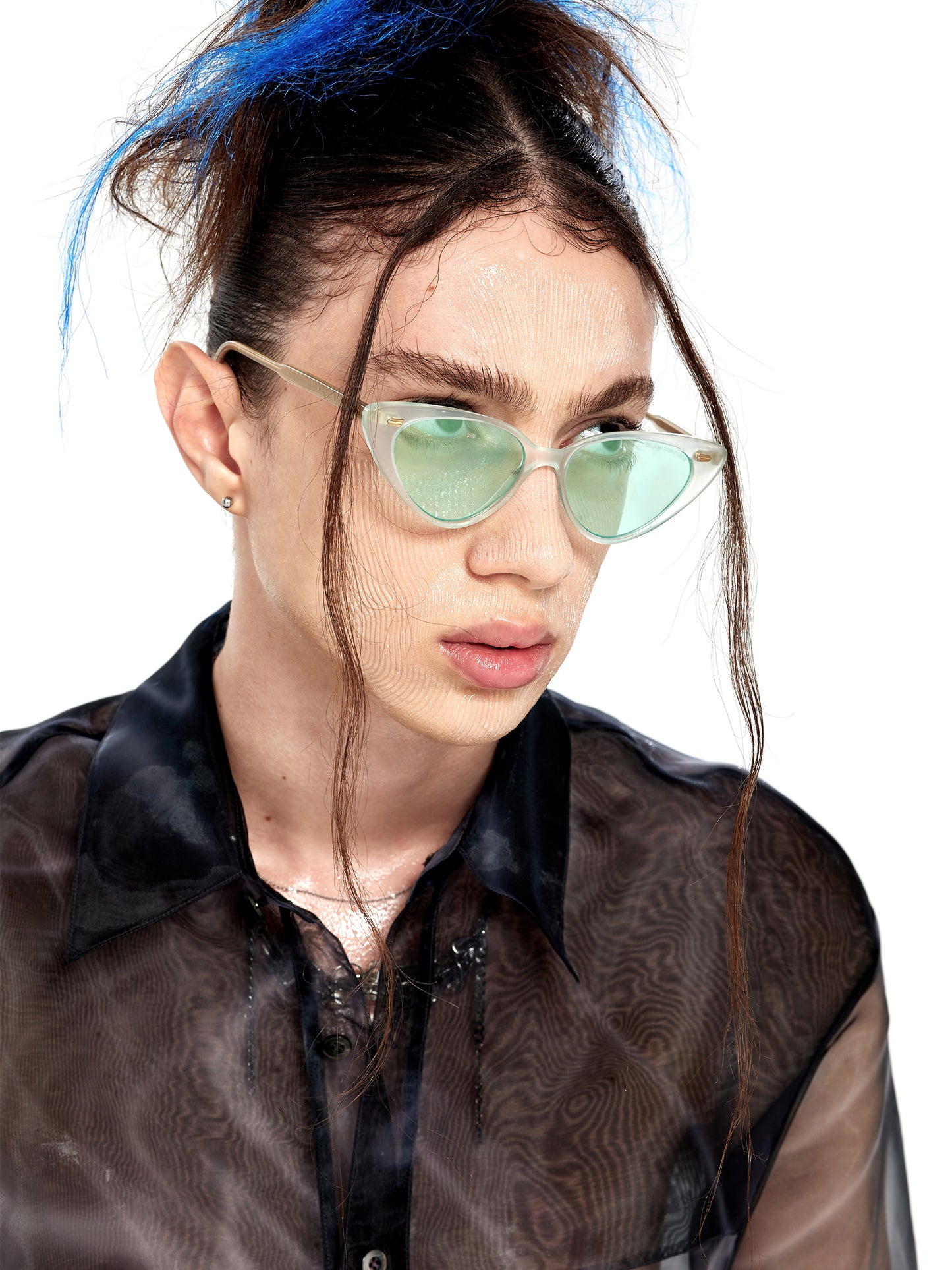 Moire Print Organza Shirt