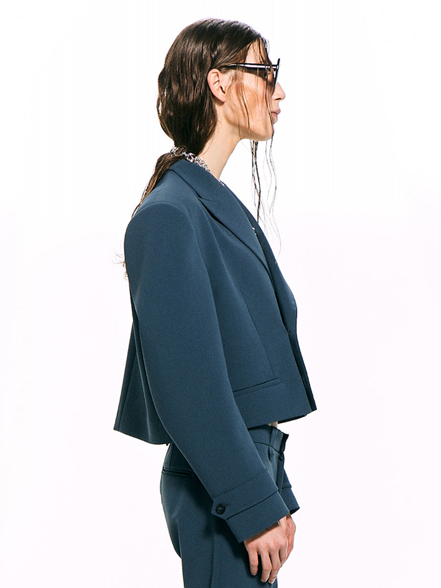 Double-Breasted Cropped Blazer