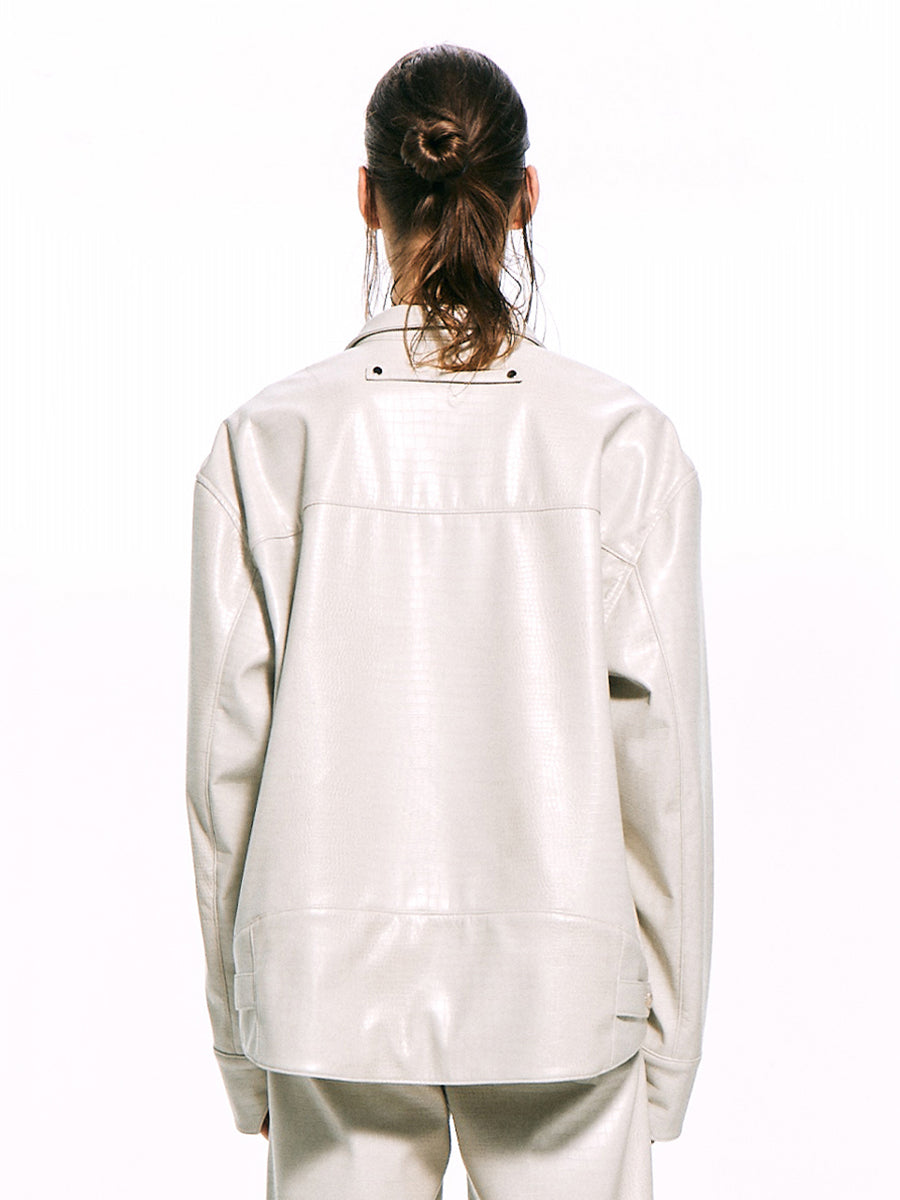 Faux Leather Anorak