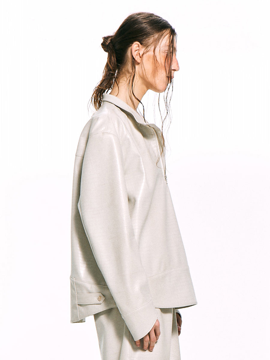 Faux Leather Anorak