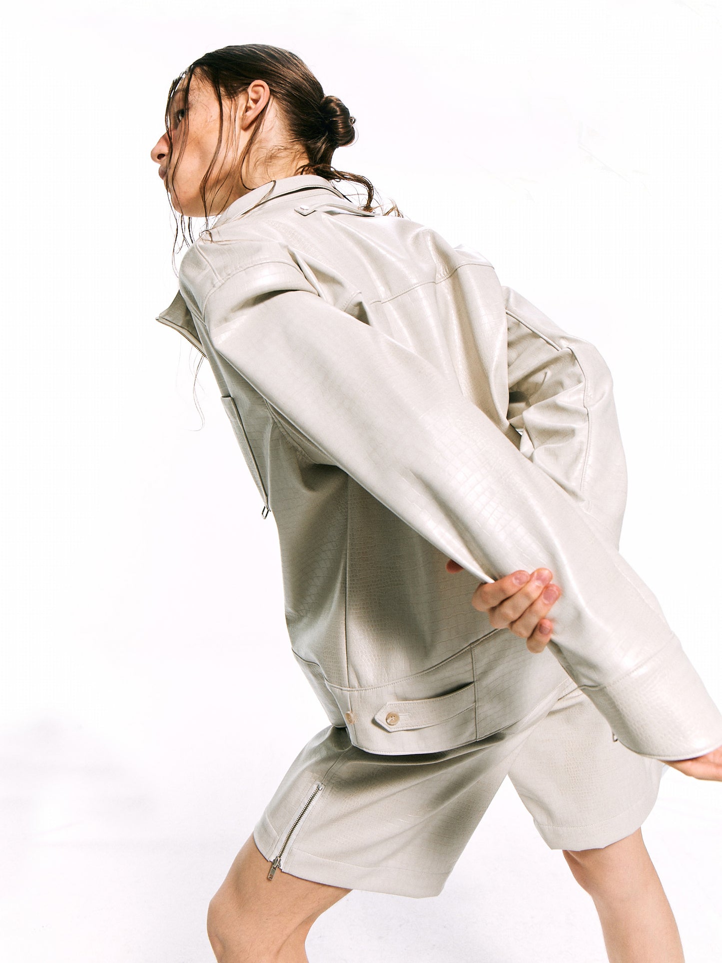 Faux Leather Anorak
