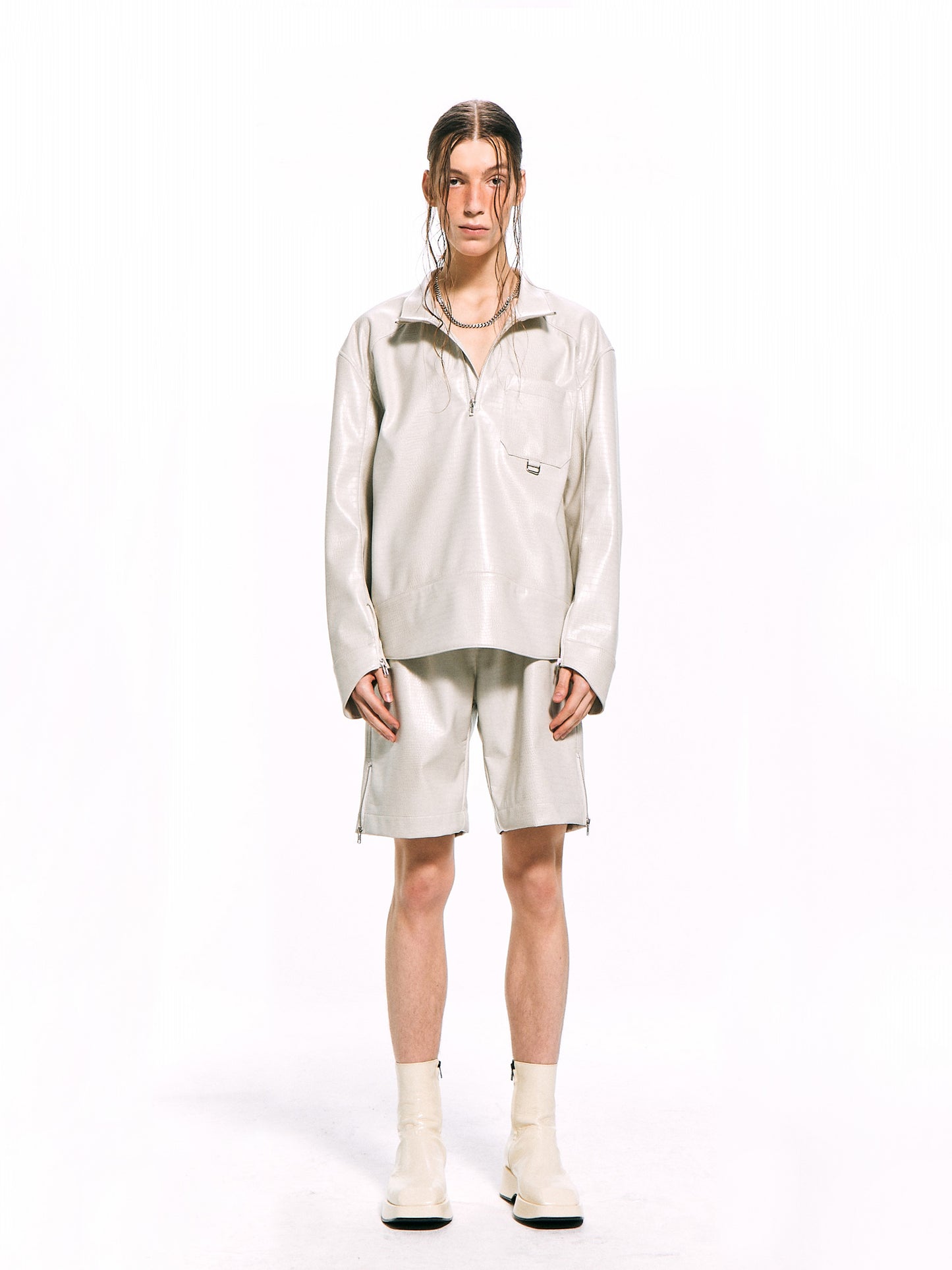 Faux Leather Anorak
