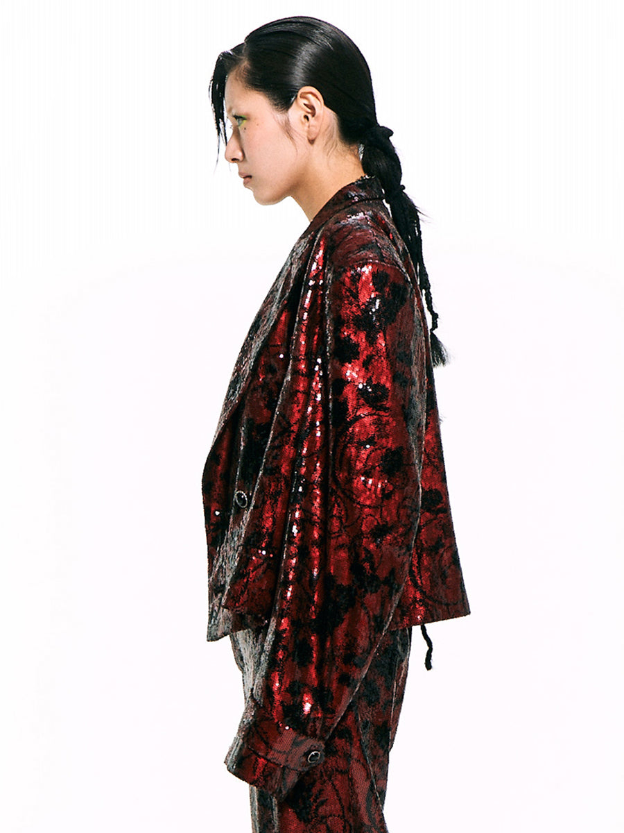 Sequined Double-Breasted Jacket