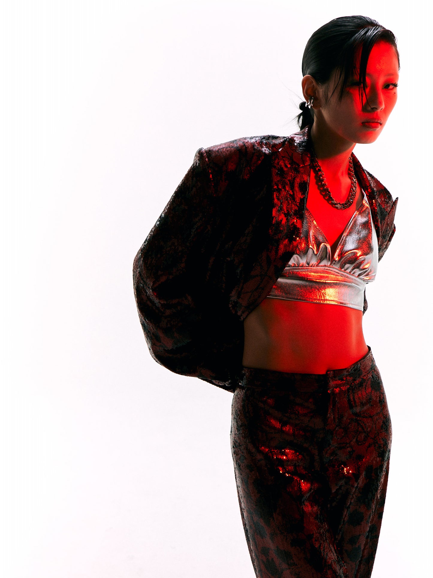 Sequined Double-Breasted Jacket