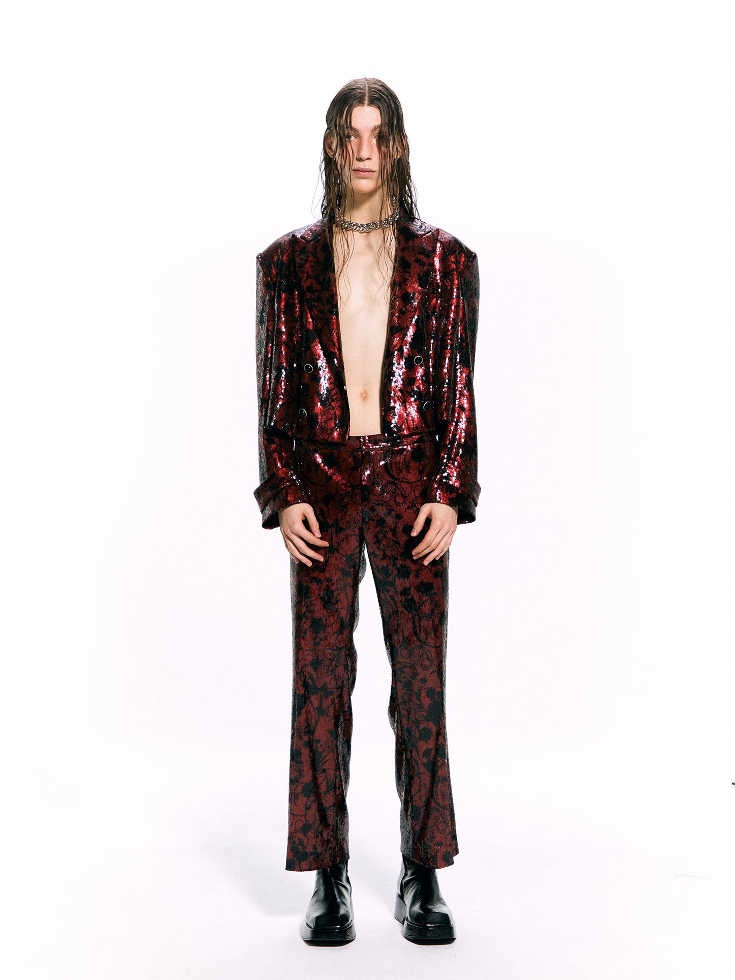 Sequined Double-Breasted Jacket