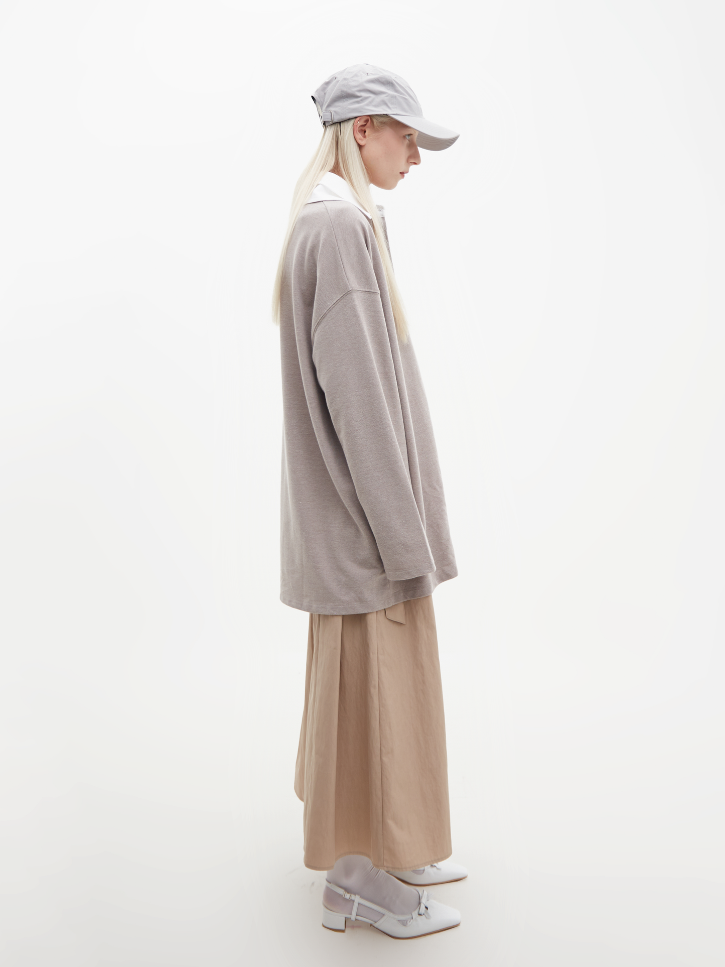 Two Collars Pk T-Shirt Beige