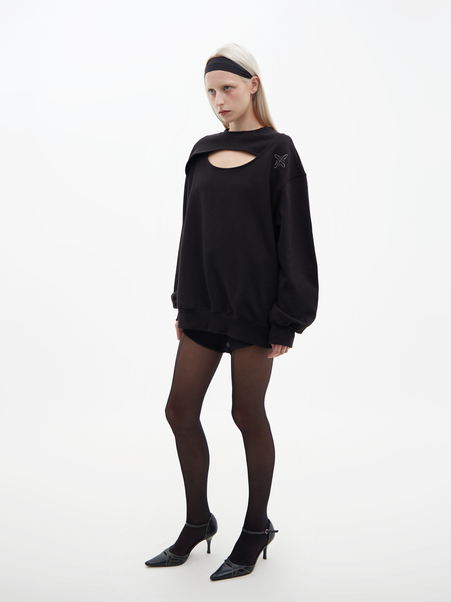 Cut-Out Sweatshirt Black
