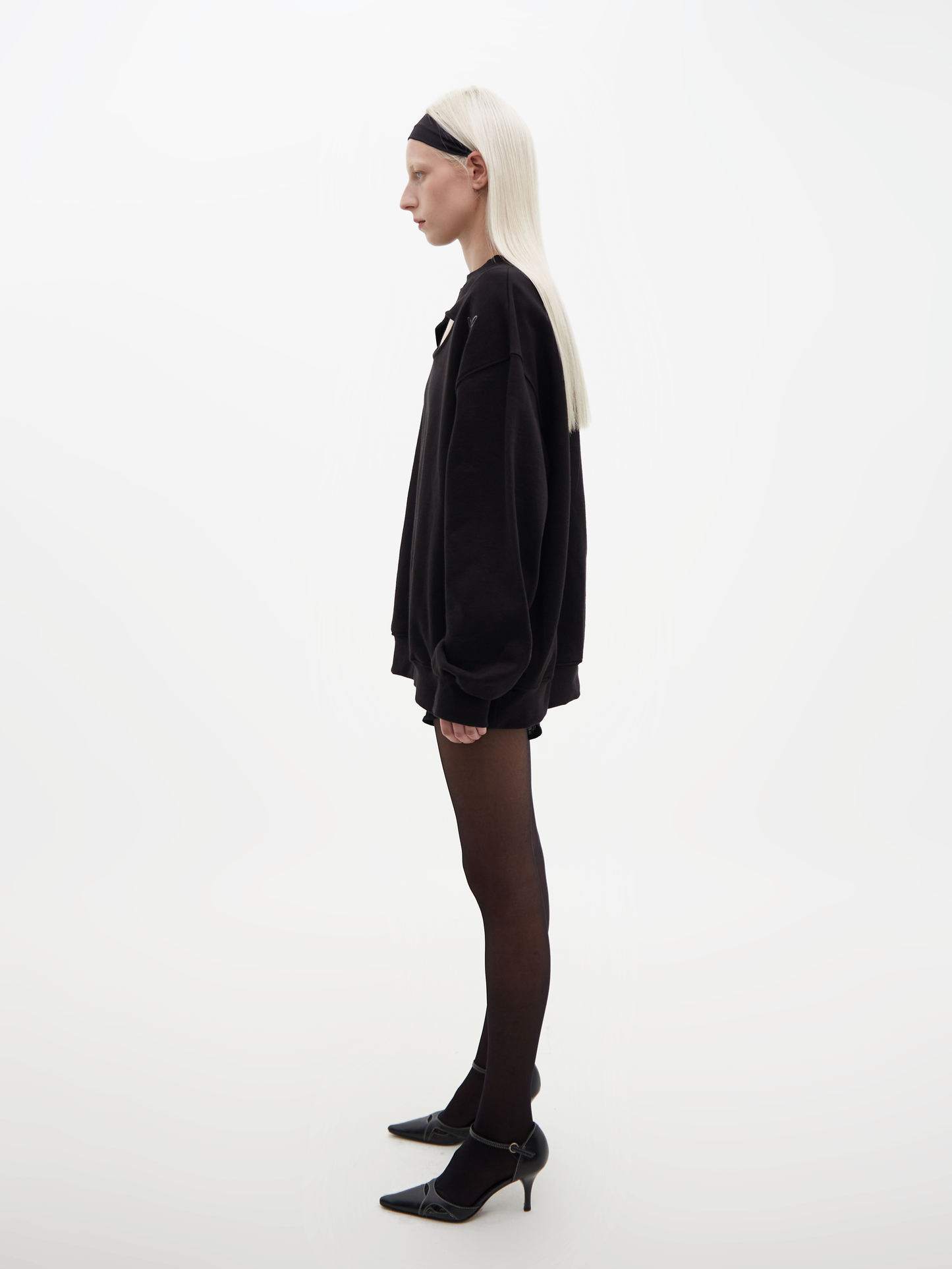 Cut-Out Sweatshirt Black