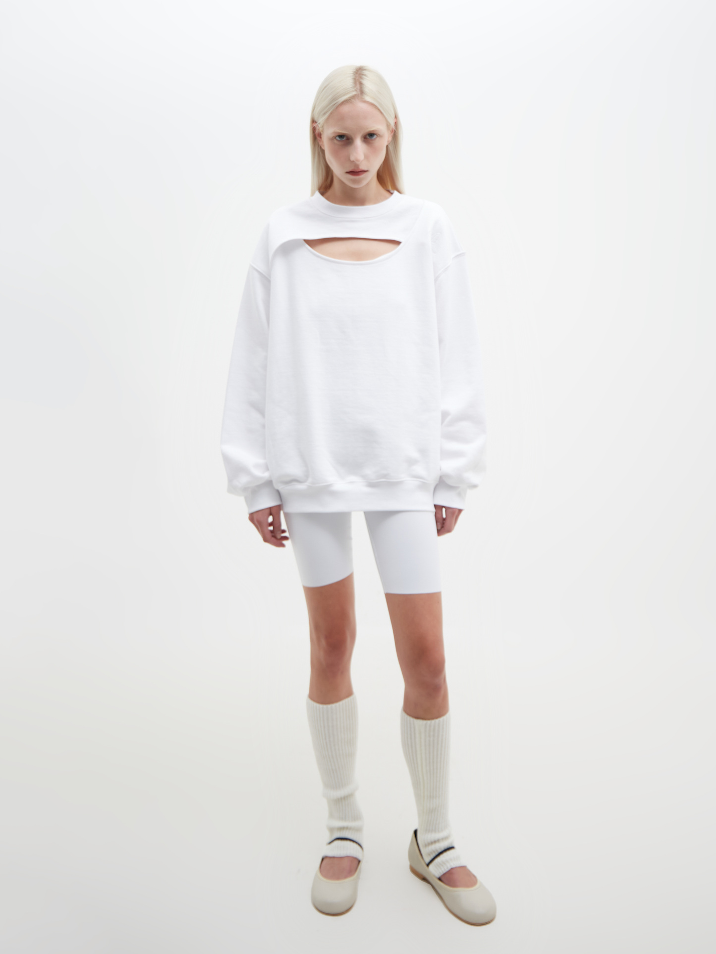 Cut-Out Sweatshirt White