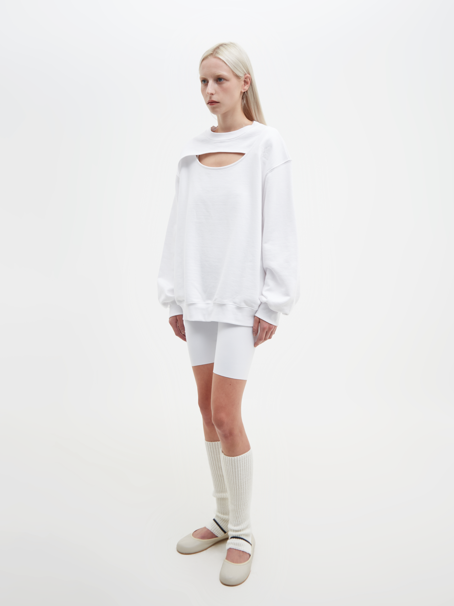 Cut-Out Sweatshirt White