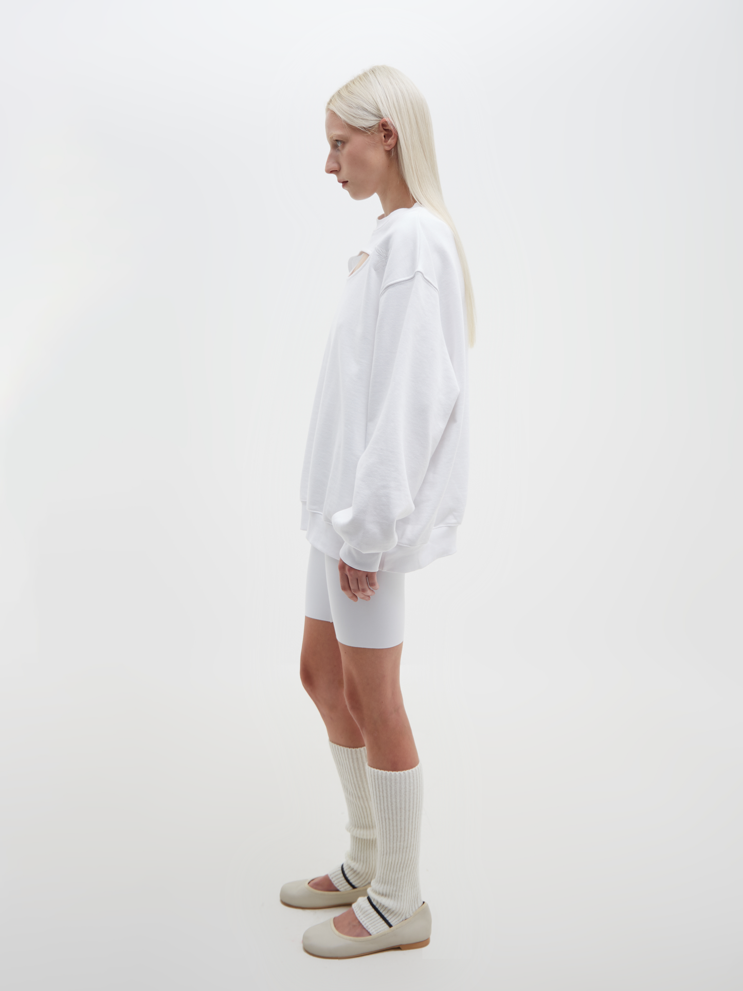 Cut-Out Sweatshirt White