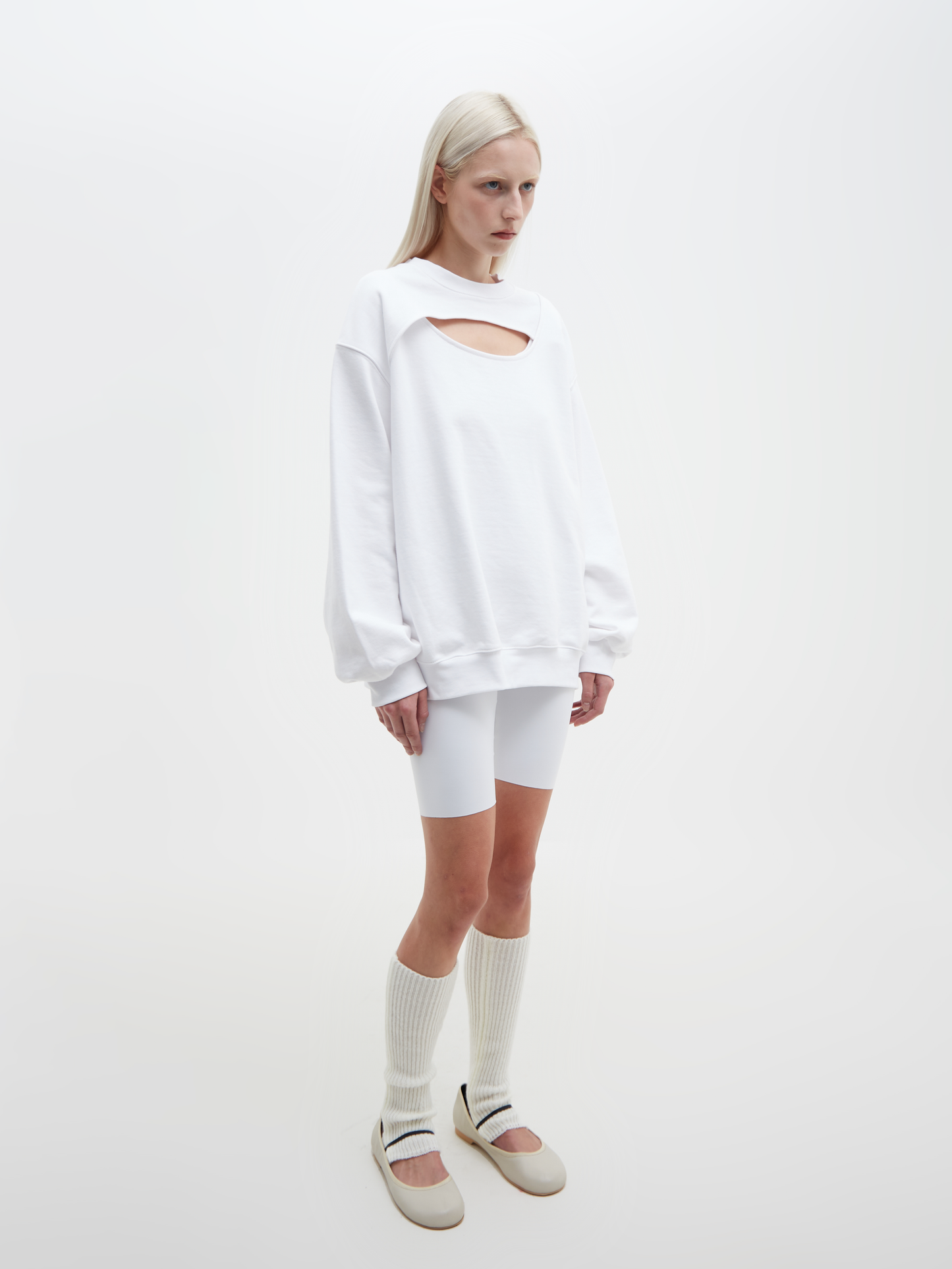 Cut-Out Sweatshirt White