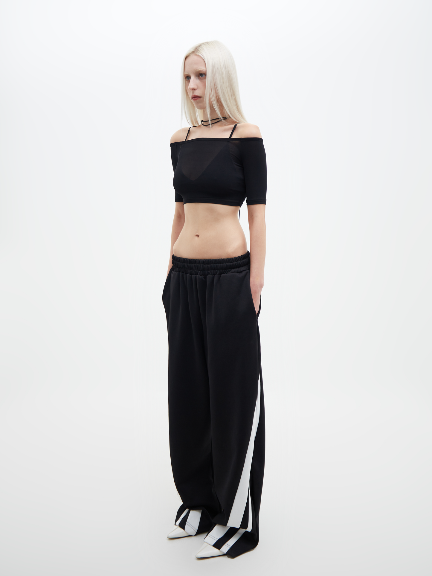 Two Lines Track Pants Black