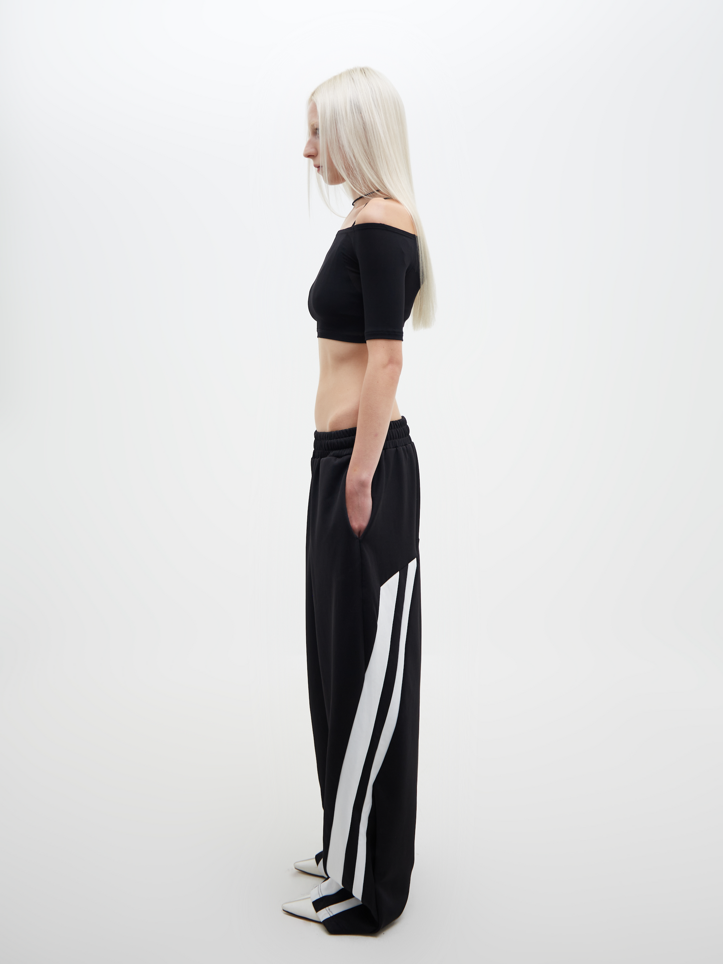 Two Lines Track Pants Black