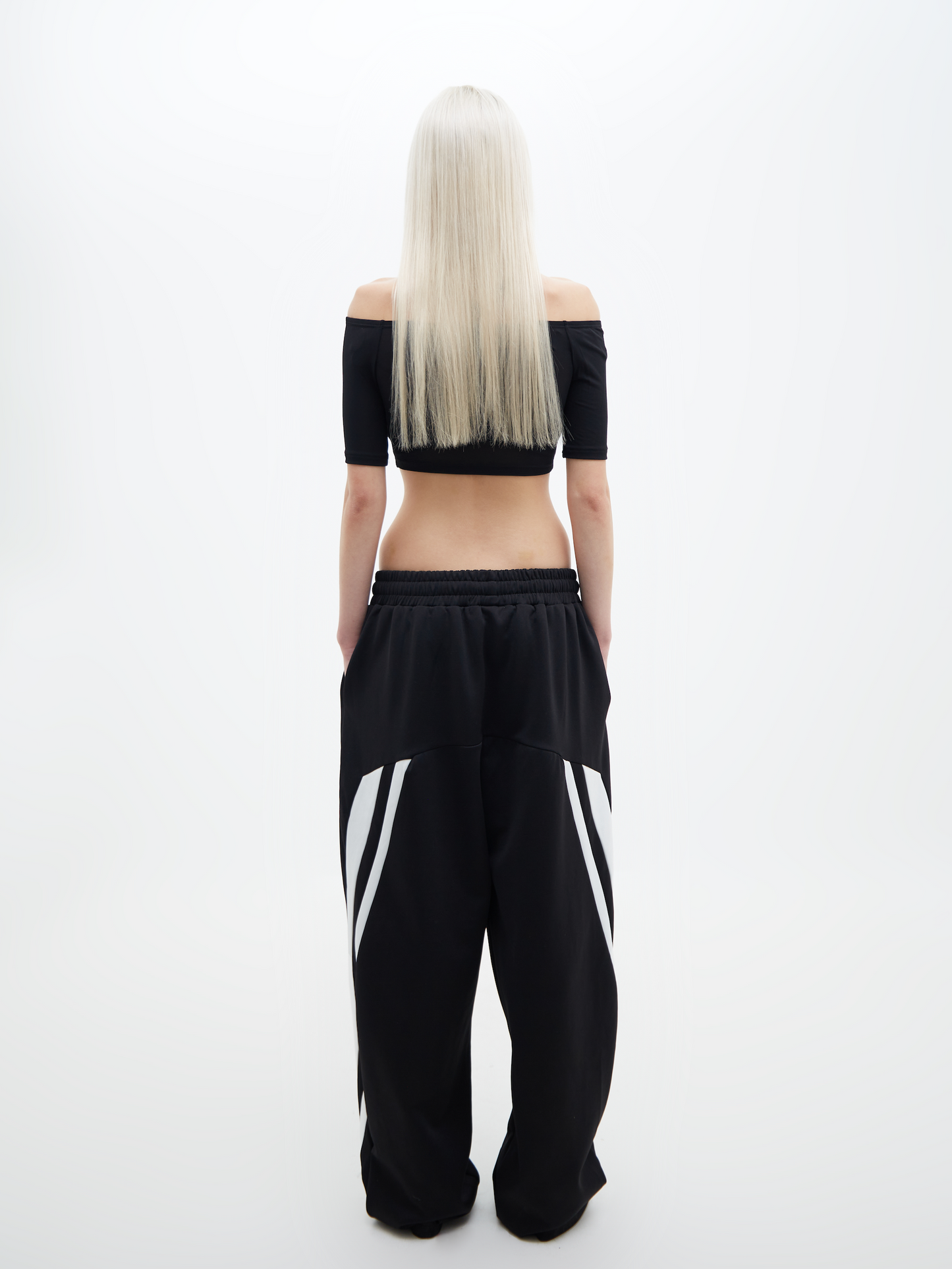 Two Lines Track Pants Black