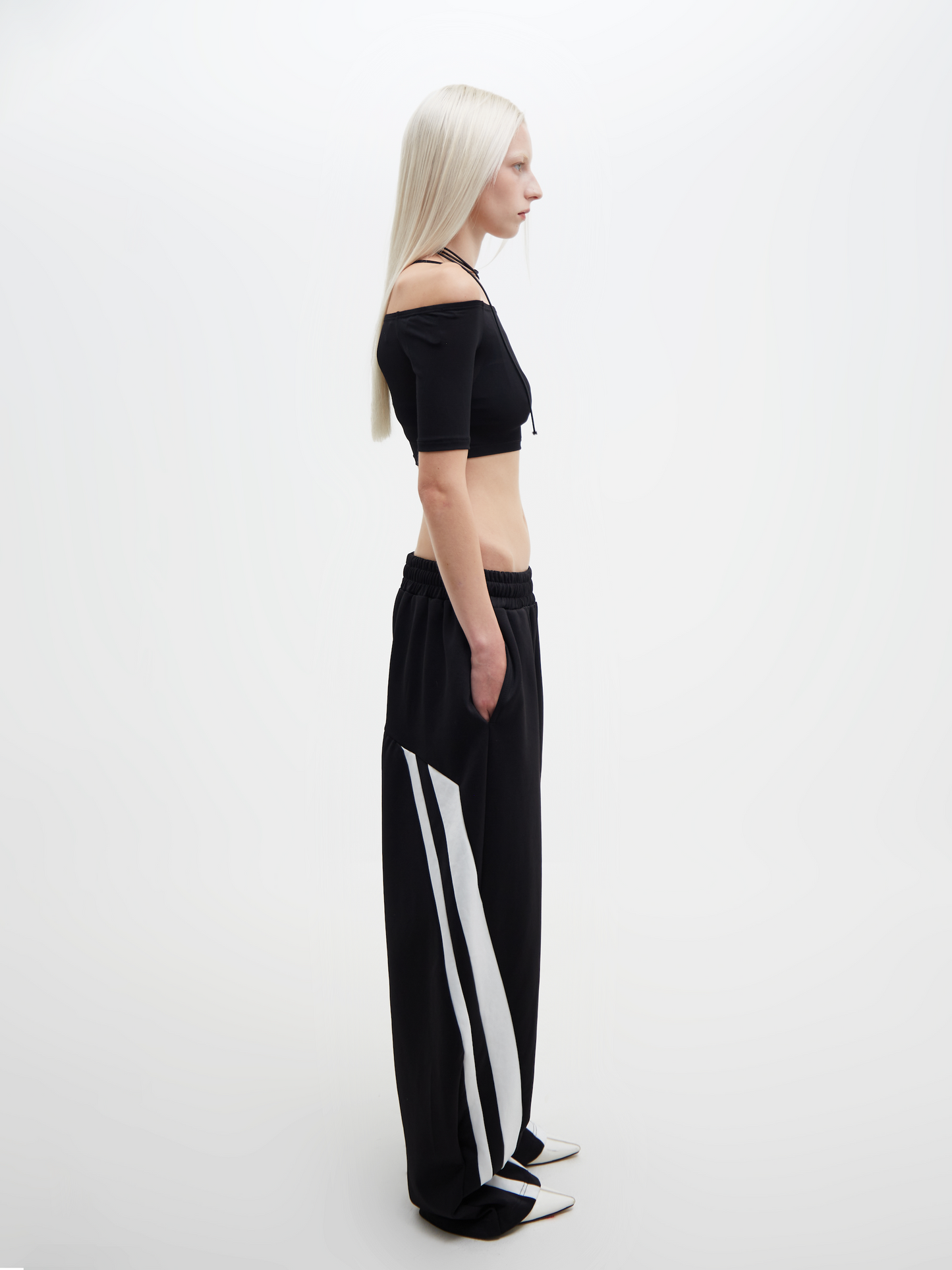 Two Lines Track Pants Black
