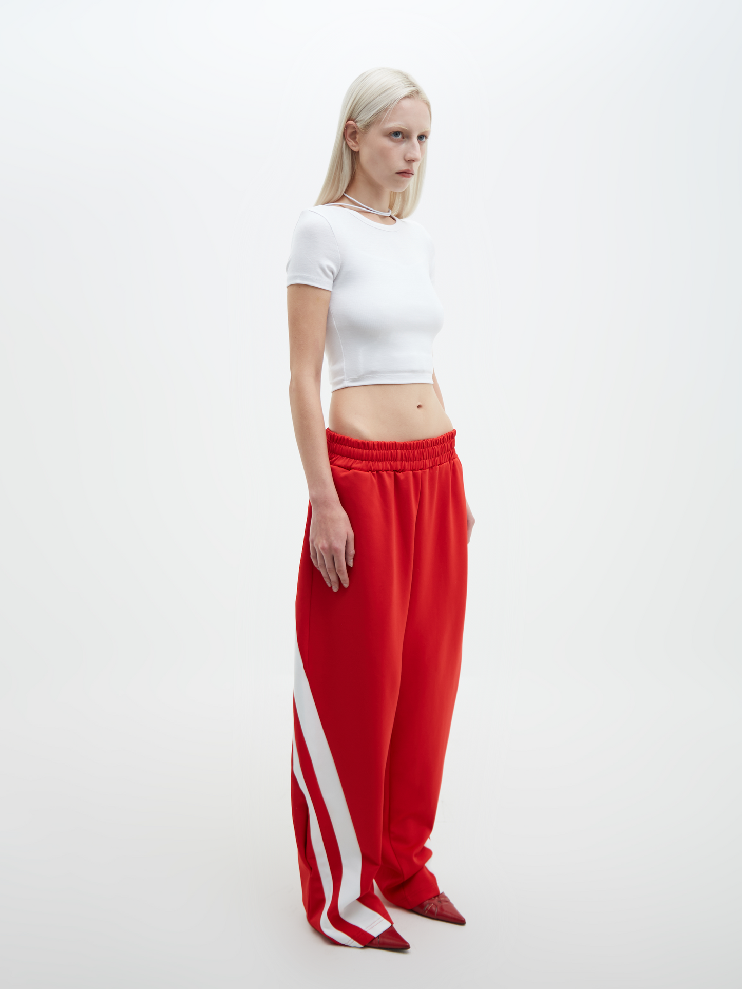 Two Lines Track Pants Red