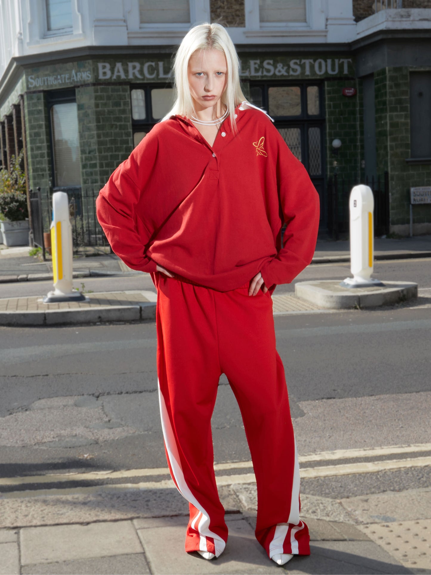 Two Lines Track Pants Red