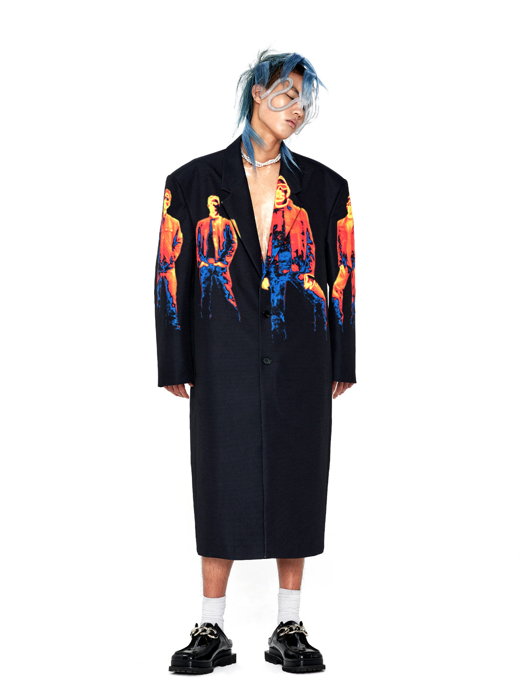 Infrared Print Long Coat