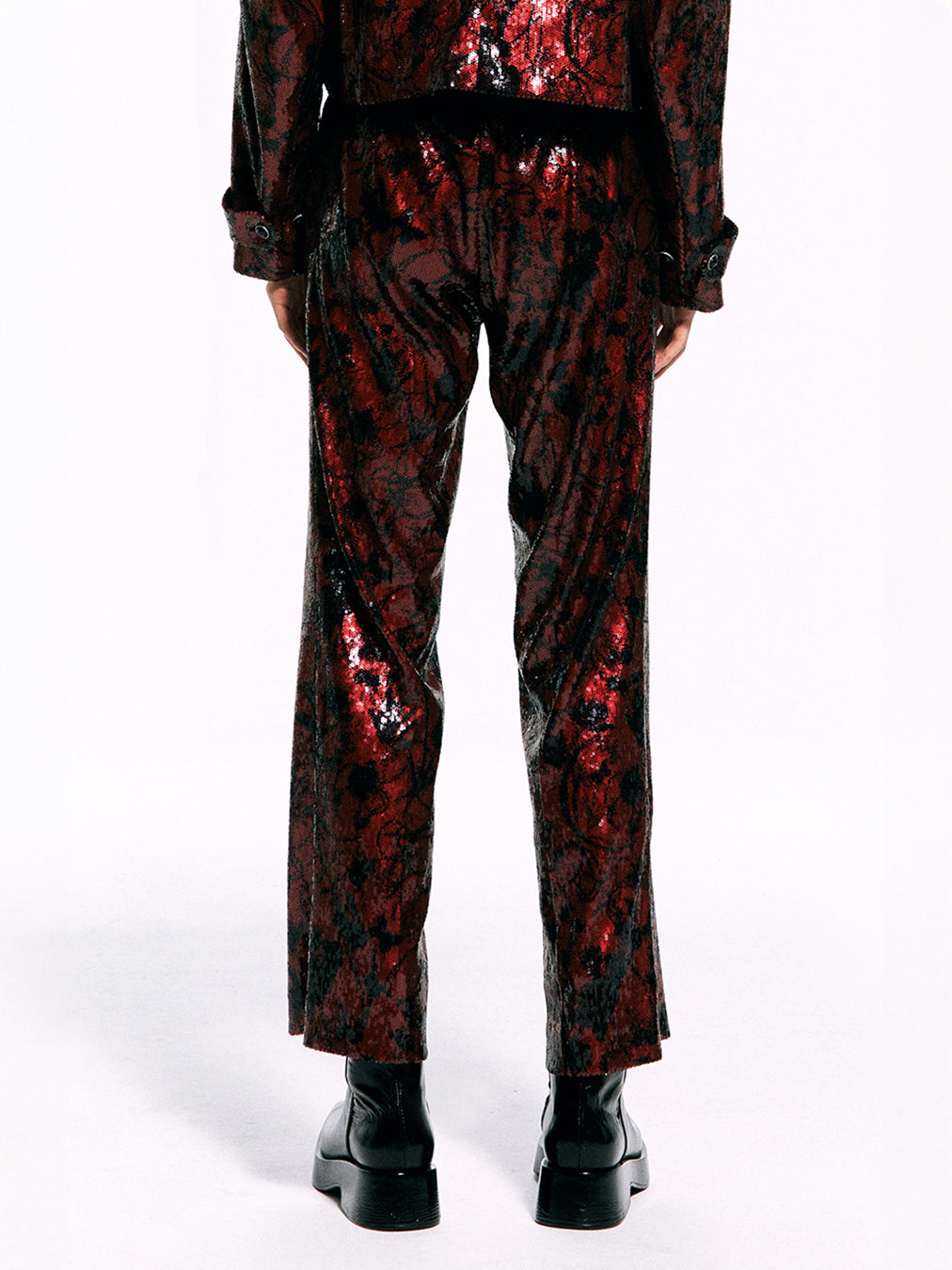 Sequined Bootcut Pants