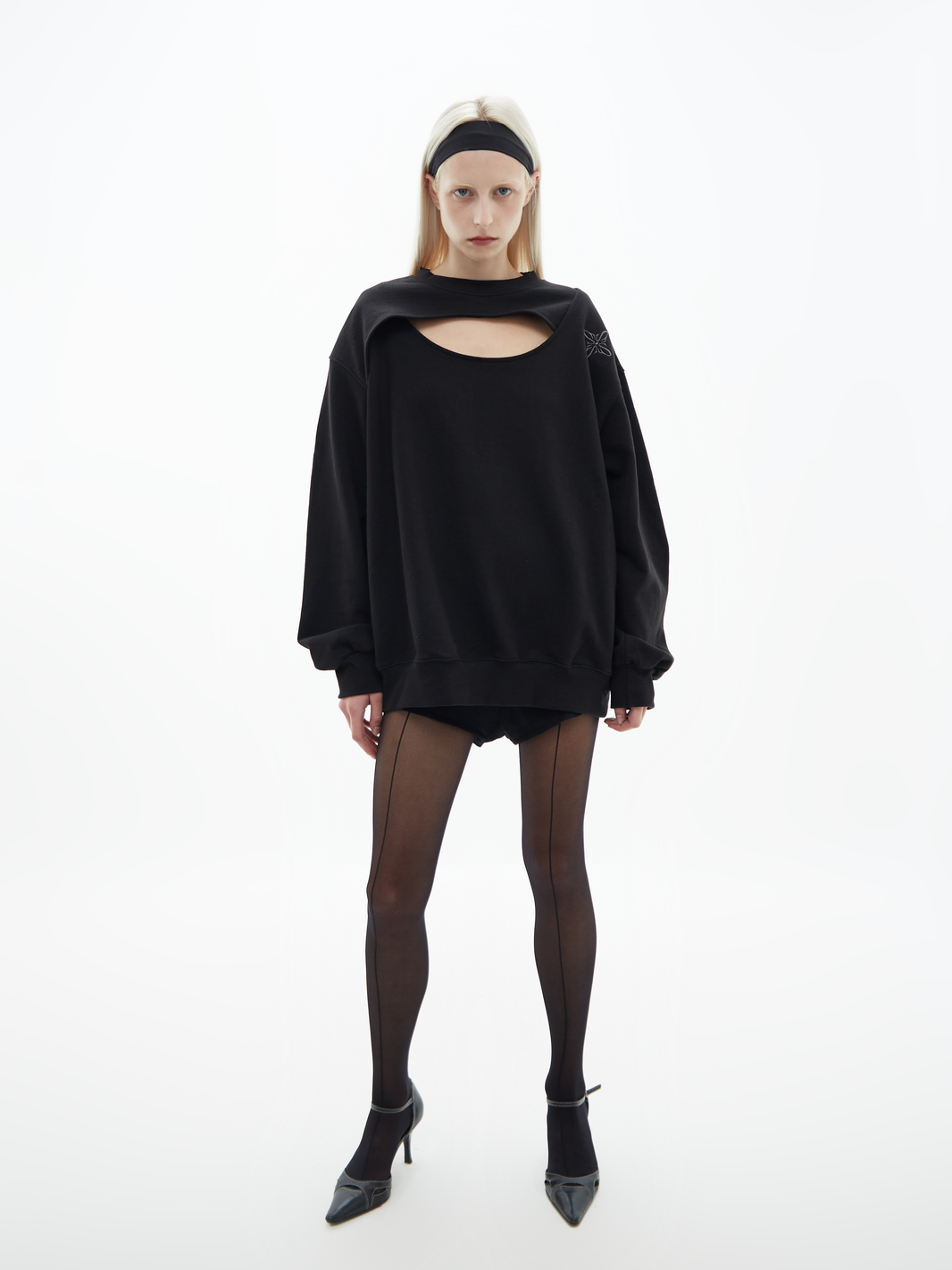 Cut-Out Sweatshirt Black